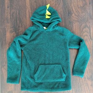 Cat & Jack Green Fleece Hoodie with Yellow Dino Trim- Size XL/16